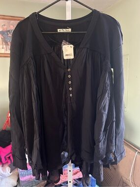 We The Free Lyrical Black Tunic Top